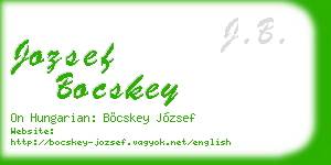 jozsef bocskey business card