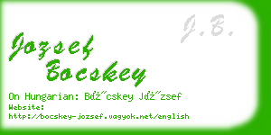 jozsef bocskey business card